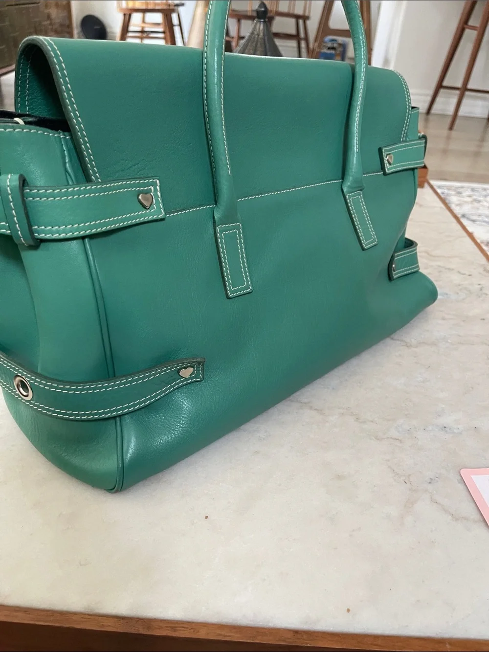 Luella Bartley Gisele handbag by Mullbery Teal Green Leather Satchel